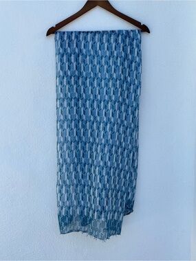 Allegri Teal and Light Blue Geometric Scarf